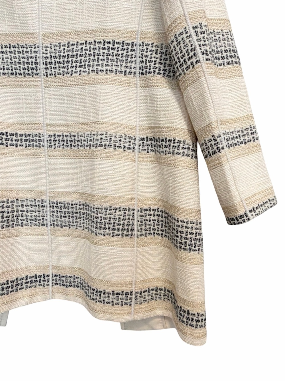 Lafayette 148 New York Women’s Woven Striped Long Jacket/Coat | Size 6 - Picture 8 of 12